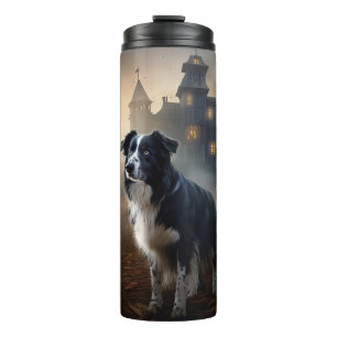 Garrafa Térmica Border Collie Halloween Assustador