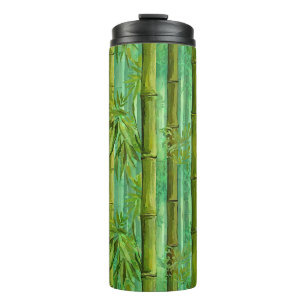 Garrafa Térmica Bosque de Bambu Matizes de Verdes Quentes e Frios