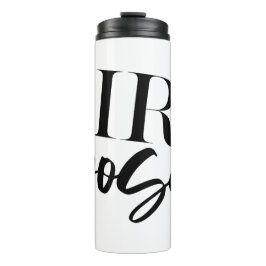 Garrafa Térmica Boss Girl | Texto preto moderno |