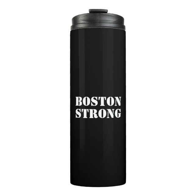 Garrafa Térmica "Boston Strong" - preto branco (Frente)