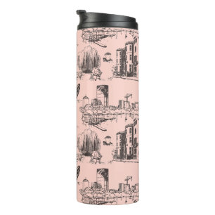 Garrafa Térmica Boston Toile Black and Pink
