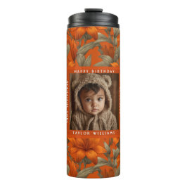 Garrafa Térmica Botanical Inspired Custom Lilies Themed Birthday