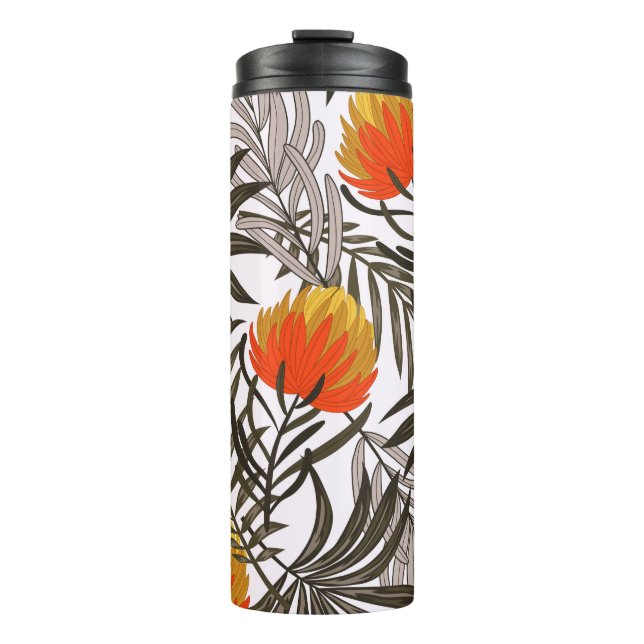 Garrafa Térmica Botanical seamless tropical pattern with bright pl (Frente)
