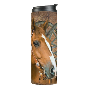 Garrafa Térmica Botas de Cowboy Cavalo Roda de Carroça Girassóis W