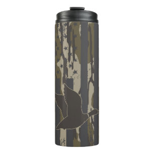 Garrafa Térmica Bottomland Camo Duck Hunting American Flag EUA