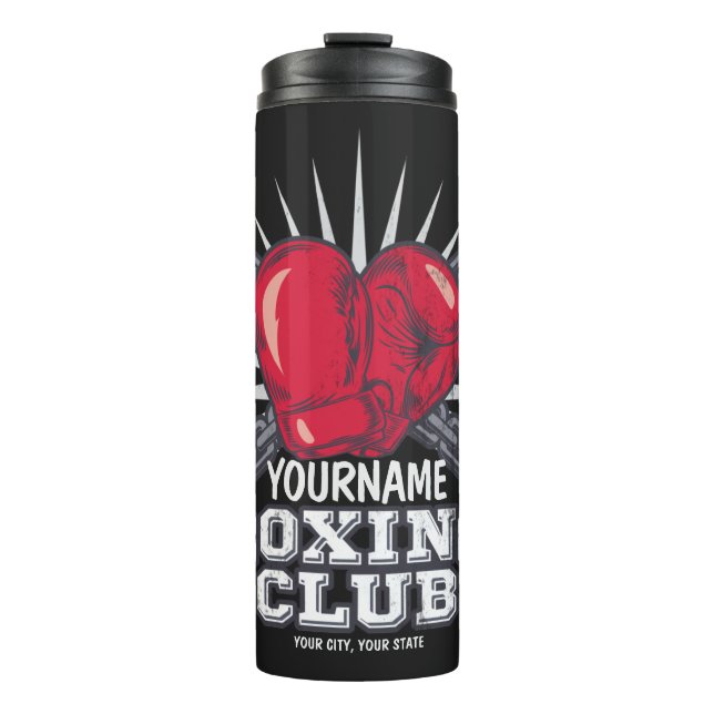 Garrafa Térmica Boxer de campeão de combate personalizado para luv (Frente)