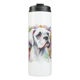 Garrafa Térmica 🐾 Boxer Dog Joy 🐾 Boxer Whimsical Boxer com Padr