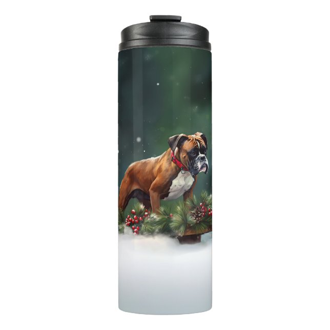 Garrafa Térmica Boxer Natal neve inverno (Frente)