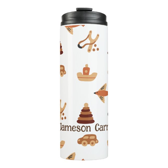 Garrafa Térmica Branca, Branca, Branca, Crianças Brancas, Barco De (Frente)