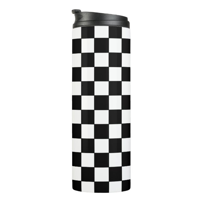 Garrafa Térmica Branco e Preto Verificados (Rotação à direita)