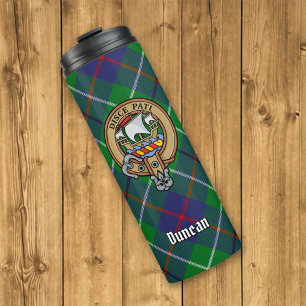 Garrafa Térmica Brasão do Clã Duncan sobre Tartan
