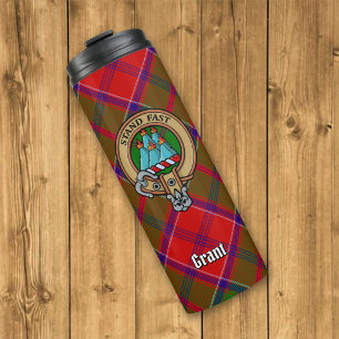Garrafa Térmica Brasão do Clã Grant sobre Tartan