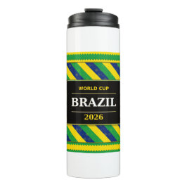 Garrafa Térmica Brazil Football Fan Flag Colors Stripe Pattern