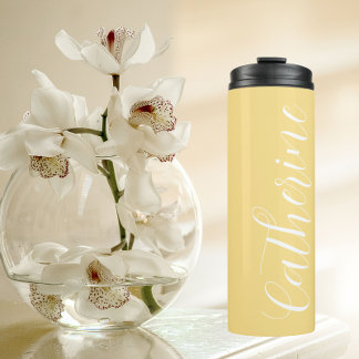 Garrafa Térmica Bridesmaid de Casamento Estrilizado Amarelo-Mantei