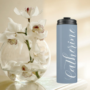 Garrafa Térmica Bridesmaid de Casamento Estrilizado Dusty Blue