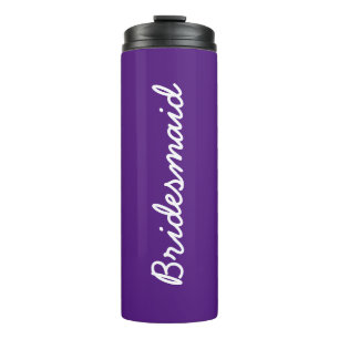Garrafa Térmica Bridesmaid Monogramas Casamentos Presente Púrpura