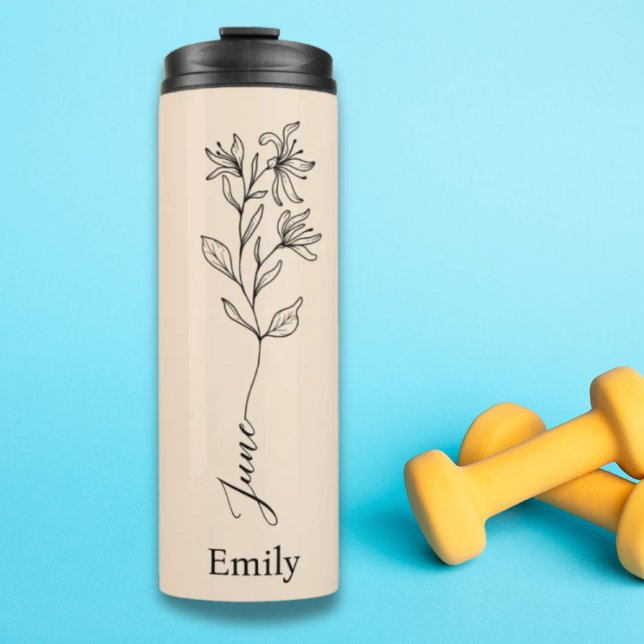 Garrafa Térmica Bridesmaid Name Honeysuckle June Birth Flower (Bridesmaid Name Honeysuckle June Birth Flower Thermal Tumbler)