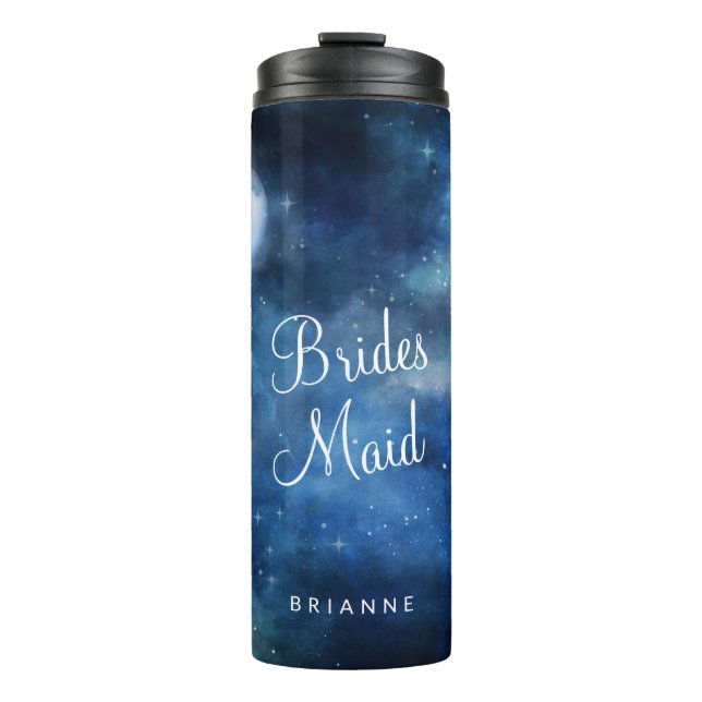 Garrafa Térmica Bridesmaid Personalizada Lunar Sky (Frente)