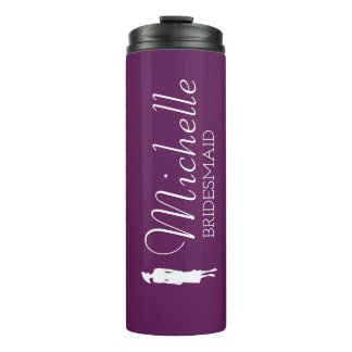Garrafa Térmica Bridesmaid Personalizado Cor-de-Rosa Esbranquiçado
