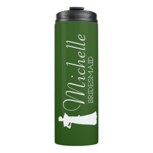 Garrafa Térmica Bridesmaid Personalizado Cor-de-Rosa Esbranquiçado