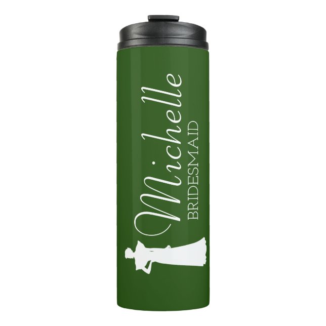 Garrafa Térmica Bridesmaid Personalizado Cor-de-Rosa Esbranquiçado (Frente)