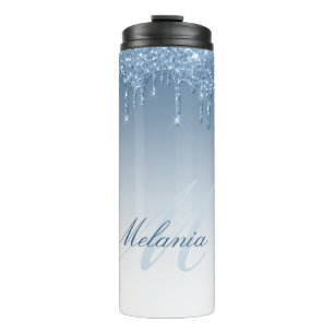 Garrafa Térmica Brilho azul de na moda moderno