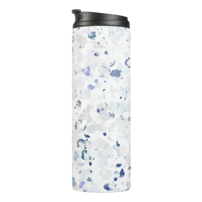 Garrafa Térmica Brilho Azul e Cinza Salpicado (Rotação à direita)