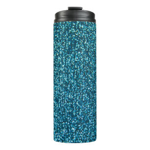 Garrafa Térmica Brilho azul elegante