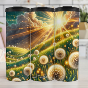 Garrafa Térmica Brilho da Hora do Ouro de Campo Dandelion