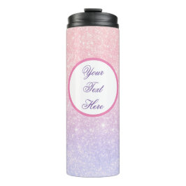 Garrafa Térmica Brilho de Nome Personalizado Rosa Fofo