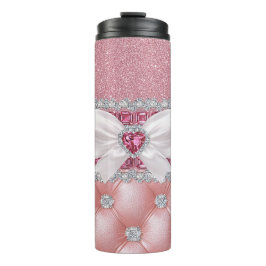 Garrafa Térmica Brilho de Purpurina Rosa