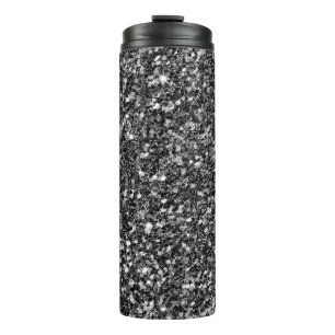 Garrafa Térmica Brilho Negro Simples E Faíscas Brancas