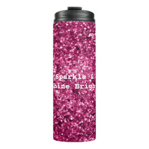 Garrafa Térmica Brilho Rosa Glitter