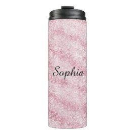 Garrafa Térmica Brilho Rosa Glitter Faísca