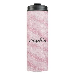 Garrafa Térmica Brilho Rosa Glitter Faísca