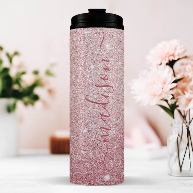 Garrafa Térmica Brilho Rosa Personalizado (Criador carregado)