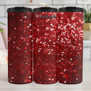 Garrafa Térmica Brilho Vermelho de Natal Espelhante