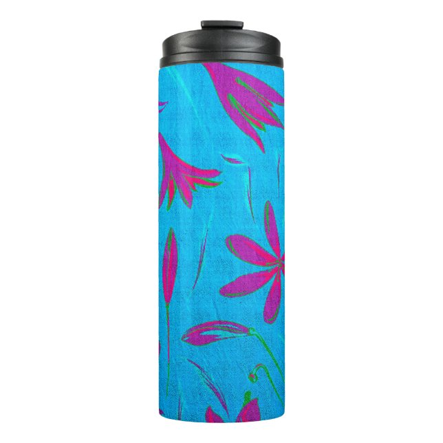 Garrafa Térmica Brisa Flor Azul-Celeste (Frente)