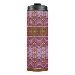 Garrafa Térmica Bronze e Folha Verde Ikat