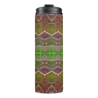 Garrafa Térmica Bronze e Folha Verde Ikat 11