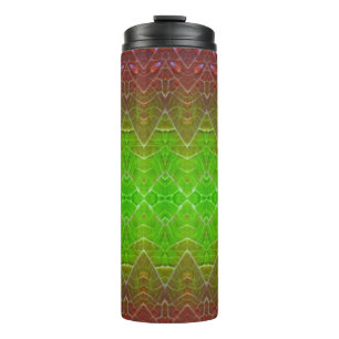 Garrafa Térmica Bronze e Folha Verde Ikat 16