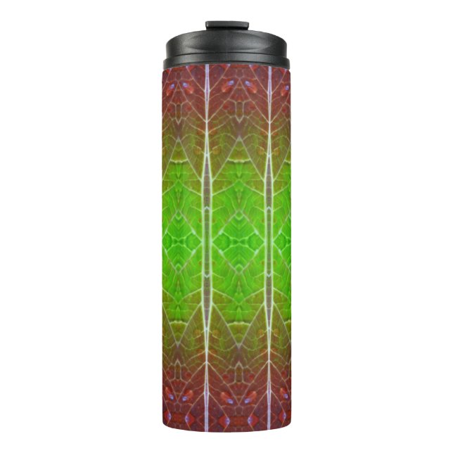 Garrafa Térmica Bronze e Folha Verde Ikat 2 Pouf (Frente)