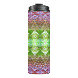 Garrafa Térmica Bronze e Folha Verde Ikat 5
