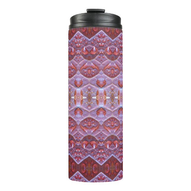 Garrafa Térmica Bronze e Folha Verde Ikat 8 (Frente)