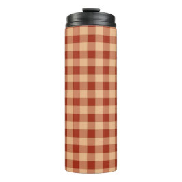 Garrafa Térmica Brown Checkered Gingham Pattern