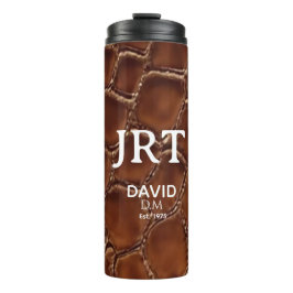 Garrafa Térmica Brown Crocodile Leather Monogram Travel Mug