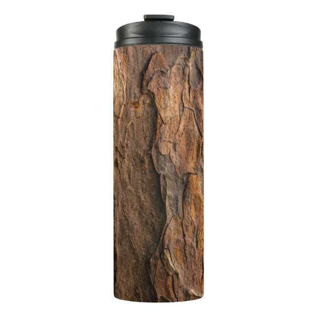Garrafa Térmica Brown tree bark in closeup photography (Frente)