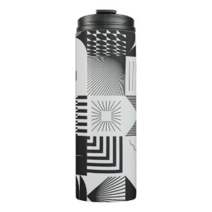 Garrafa Térmica Brutalismo Art: Padrões Geométricos Vintage