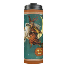 Garrafa Térmica Bruxa & Coruja de Halloween