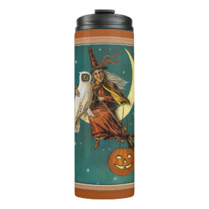 Garrafa Térmica Bruxa & Coruja de Halloween